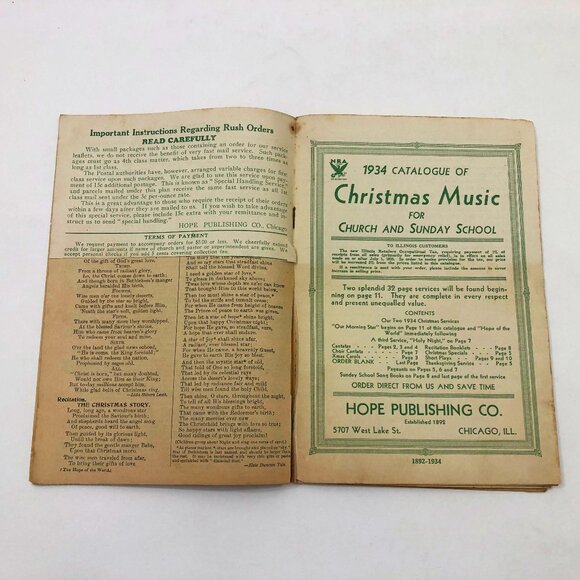 Hope of the World A christmas Service Sunday School 30 pages 1927 - Picture 5 of 7
